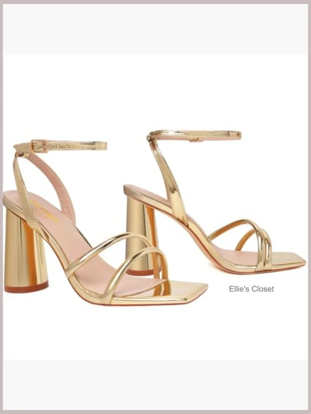 Block Heels Chunky Square Open Toe Strappy Ankle Strap High Heels Sandals for